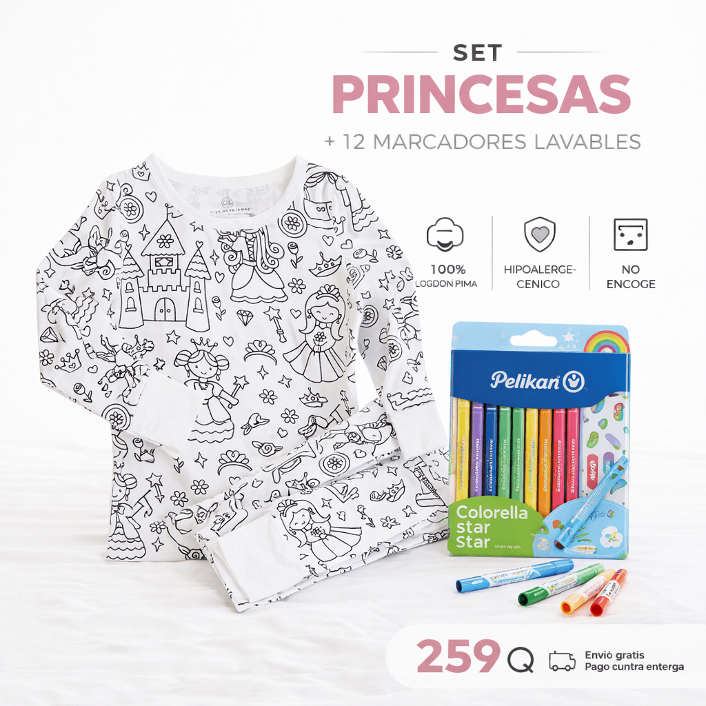 Kit Pijama Original + 12 Marcadores Lavables Gratis!
